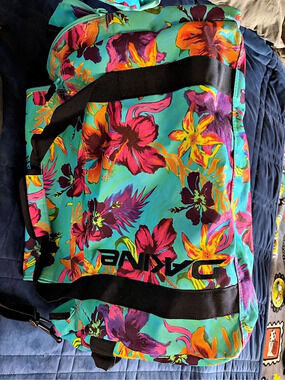 Dakine EQ Duffle 74L Floral Travel Bag in Green & Multicolor